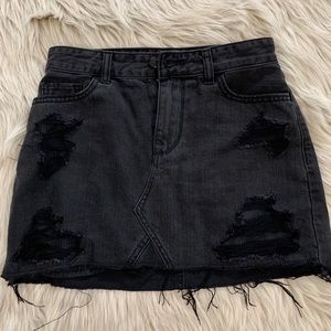 Hollister high rise distressed mini skirt